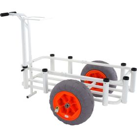 VEVOR Beach Fishing Cart, 350 lbs Load Capacity, Fish and Marine Cart with Two 16" Big Wheels PU Balloon Tires for Sand