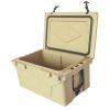 Khaki color ice cooler box 65QT camping ice chest beer box outdoor fishing cooler