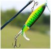 RTGSE 10Pcs Fishing Lure for Bass Whopper Topwater Fishing Lures with Floating Rotating Tail Barb Treble Hooks in Saltwater Freshwater Plopping Lures