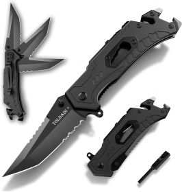 Pocket Knife With Clip, Folding Knife, Pocket Knife for Men,Sharp Hiking Camping Fishing Work Outdoor Survival Men knives (Color: Black)