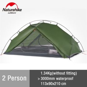 Naturehike New Vik Camping Tent Ultralight 1-2 Person Travel Beach Shelter Tent Outdoor Waterproof 4 Season Backpacking Tent (Color: 2 Person - Green)